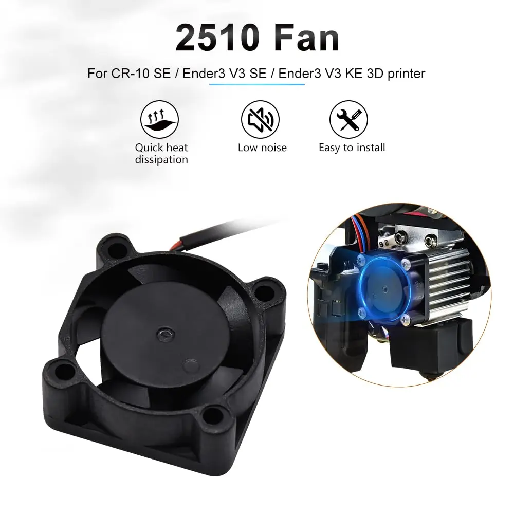 Creality Ender 3 V3 SE Extruder Fans, 2510 Axial Cooling Fan DC 24V for CR-10 SE/Ender 3 V3 KE/Ender 3 V3 SE 3D Printers Fans