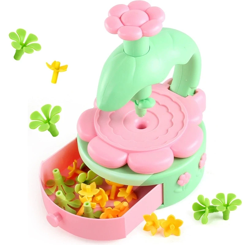 Fabric Flower Bouquets Toys DIY Craft Kits Toys for Kids Handmade Flowers Market Toy Girls Christmas Birthday Gift