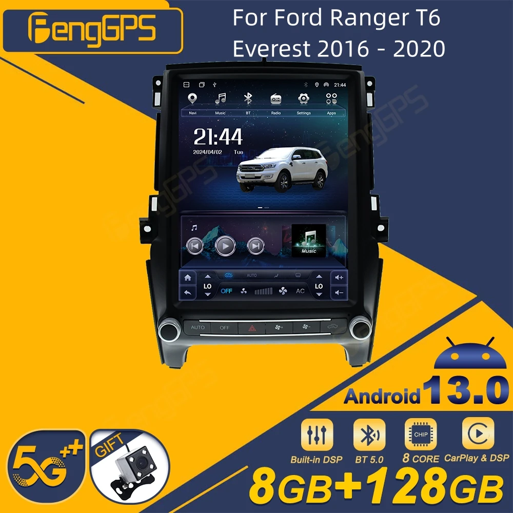 For Ford Ranger T6 Everest 2016- 2021 Android Car Radio Screen 2din Stereo Receiver Autoradio Px6 Multimedia Player Gps