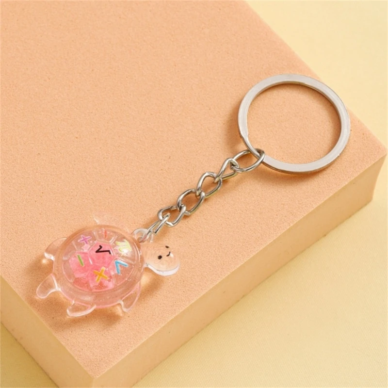 Fashionable Glowing Colorful Turtles Keychain Charm Pendant Sturdy Resin Alloy 6 Color Easy to Use Stylish Outfits