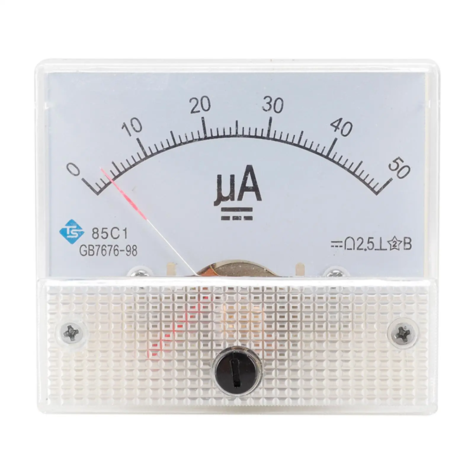 DC 0-50/100/200/500μA 0-20A Rectangle Analog Panel Ammeter for Circuit Measurement Ampere Tester Gauge