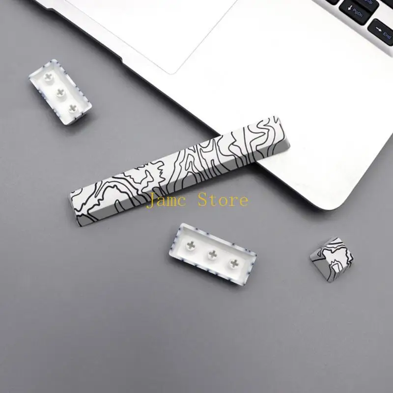 LX0B 4-Key OEM Elevated PBT Keycaps Upgrades Keyboard with Heat Sublimation Lines