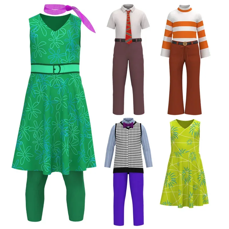 

Аниме фильм Inside2 Joy Fear, карнавальный костюм, маскировка гнева, тревога, наряд для взрослых и детей, костюмы для вечеринки на Хэллоуин, ролевая игра