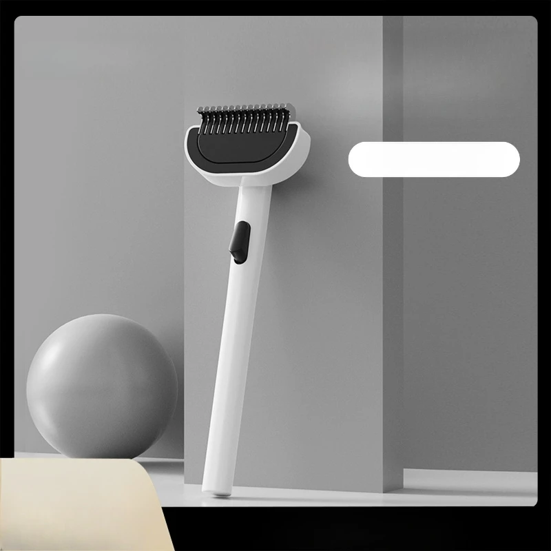 Pet Comb, Cat Knot Comb Long Handle Dog Hair Removal Comb Long Hair Comb Cat Dog Comb Thinner One Click Hair Pushing Tool