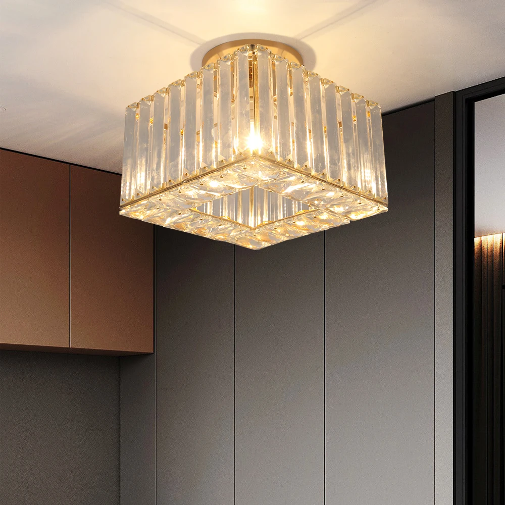 Led Pendant Light Modern Crystal Chandelier Kitchen Island Ceiling Lamp Dining Table Lustre Aisle Home Decor Corridor Fixture