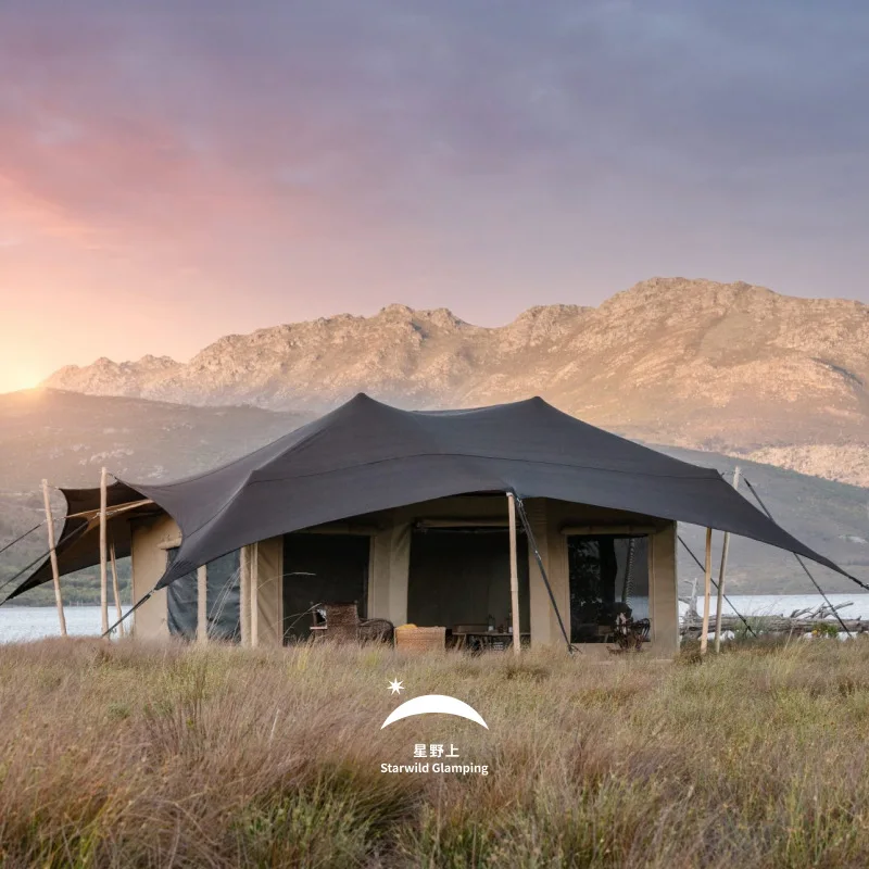 Customized Hoshino Upper Ecological Theme Tent Hotel Wild Luxury Camp Tent Homestay Resort Wellness Accommodation Reception with