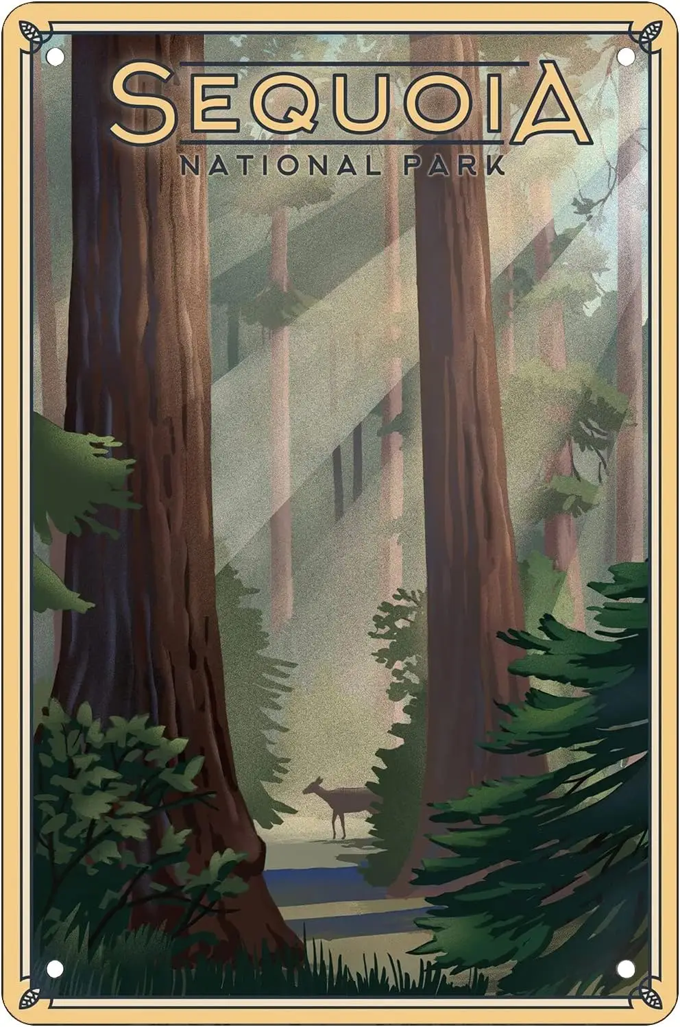 Retro Funny Metal Sheet Signs Sequoia National Park, California, Wall Decoration, size:8 x 12 sign