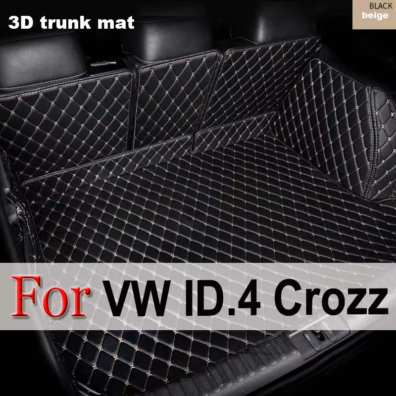 Car Mats For VW Volkswagen ID.4 Crozz 2020 2021 2022 2023 Leather Mat Car Trunk Mat Organizador Maletero Coche Car Accessories