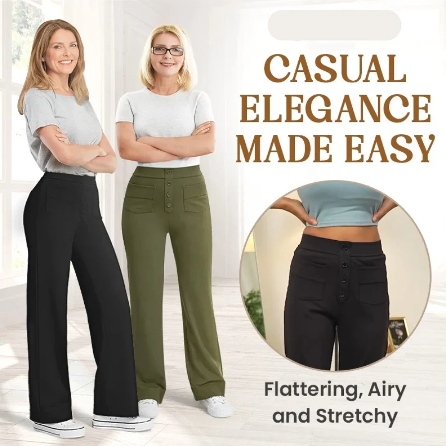 Casual High Waist Stretch Pants⭐ 2024 Best Selling Pants Dropshipping Womens Button Pant Trousers Pocket Pants for Woman Bottoms