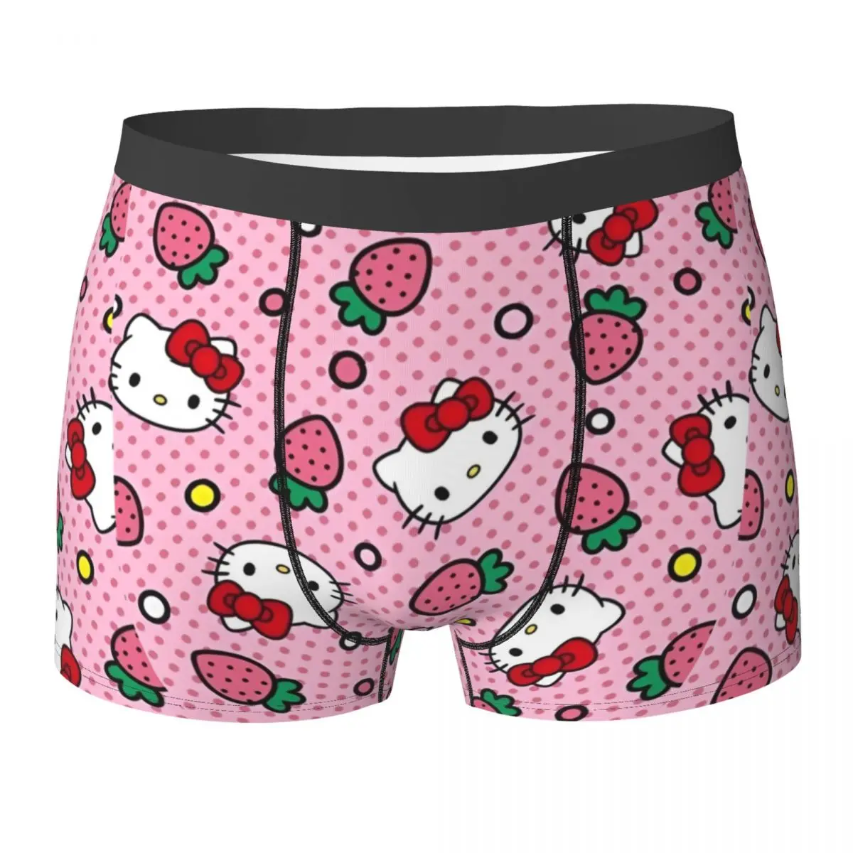 Hello Kitty Underwear Men's Panties Printing Sexy Soft Boxer Shorts Quality Shorts Briefs Plus Size