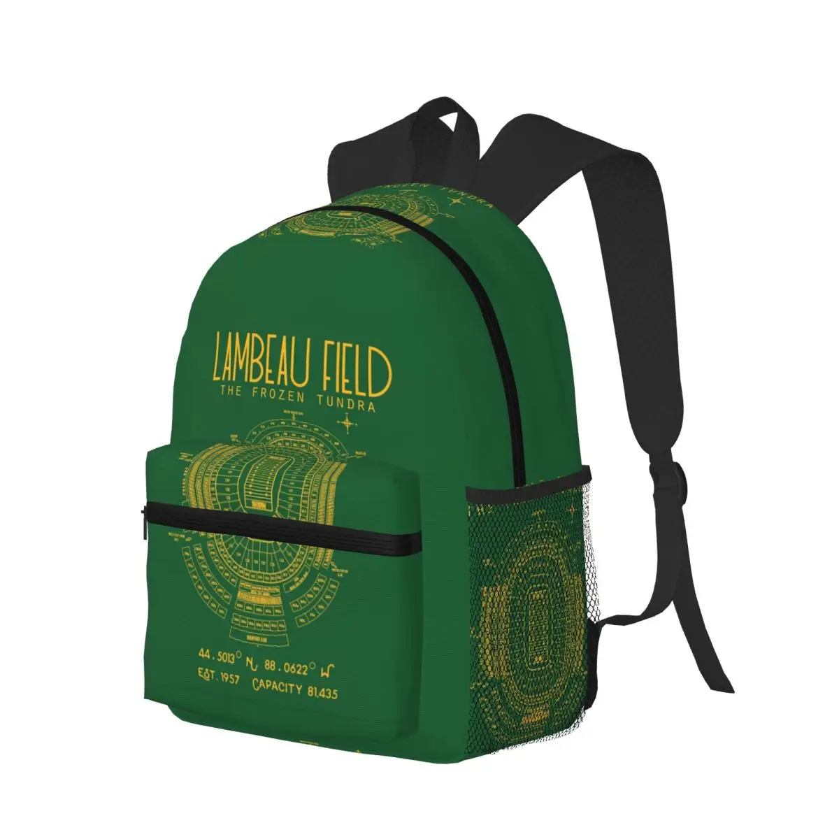 Green Bay Packers Lambeau Field Stadium Student Backpack School Bag Hiking Travel Daypack for Men Women Bookbag Shoulder Bags