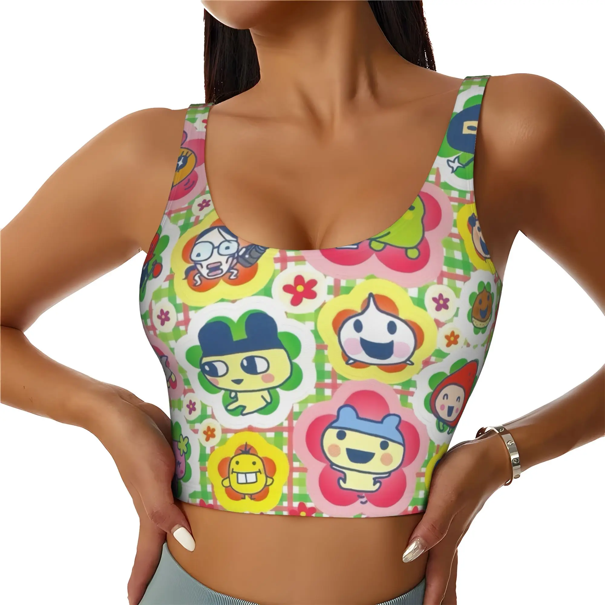 sutia-esportivo-feminino-cartoon-feed-me-tamagotchi-anime-top-curto-de-alto-impacto-para-yoga-e-treino