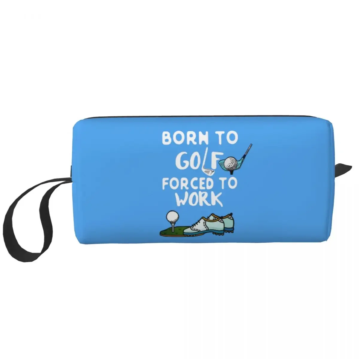 Travel Born To  Forced To Work Toiletry Bag Kawaii Cosmetic Makeup Organizer for Women Beauty Storage Dopp Kit Case