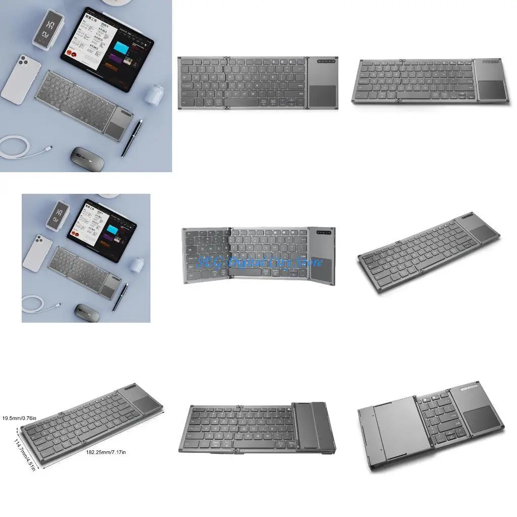 

U75B Foldable Pocket Bluetooth-compatible Keyboards with Touchpads for Phone Tablets