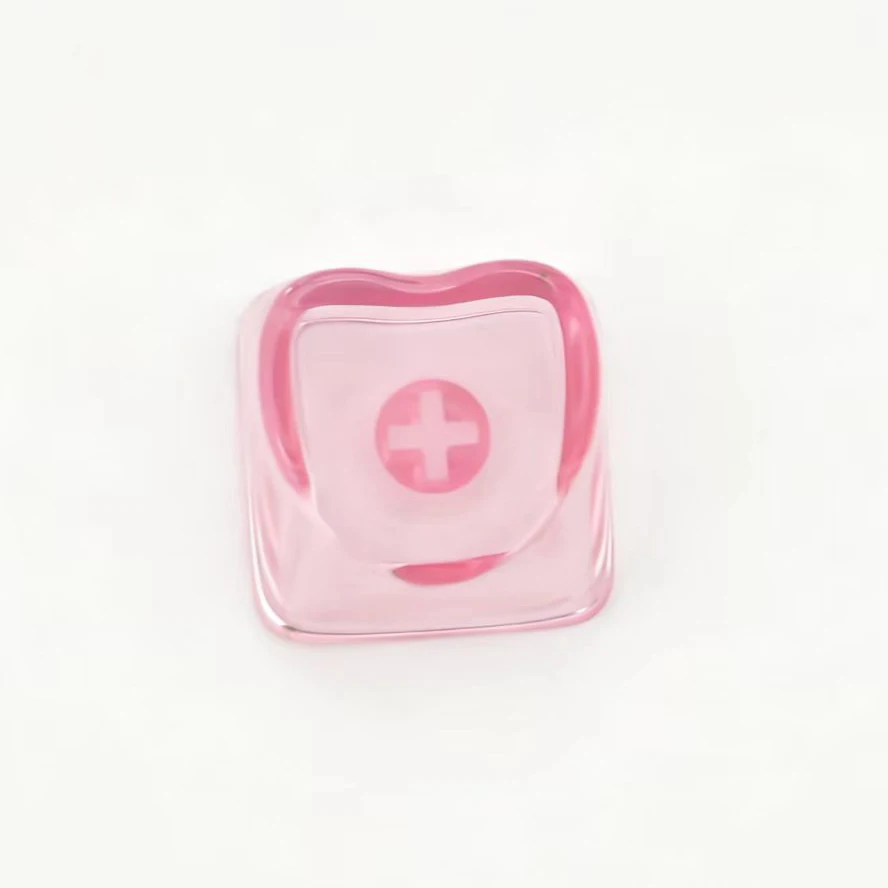 20pcs PC Heart-shaped Blank Color Pink White Red Green Blue Yellow Purple 1u Cute Keycaps DIY(Blank PC Material)