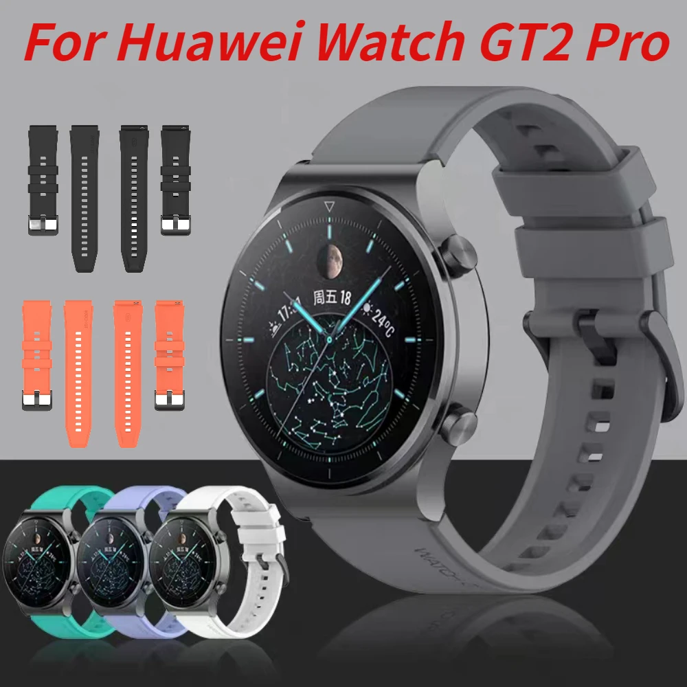 

22mm Official Silicone Strap For Huawei Watch GT 2 Pro Sports Bracelet for Huawei Watch GT2 2e 3 Pro 46mm Replaceable Wristband