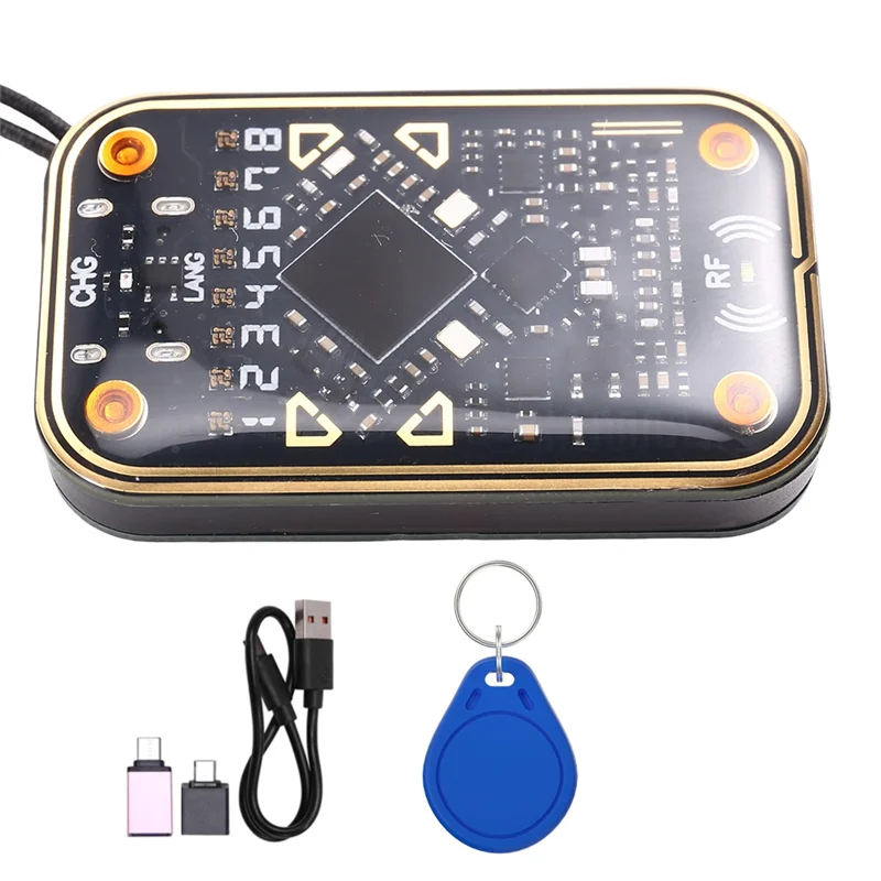 ABKN-Chameleon Ultra V2.0 RFID Smart Chip Reader Smart Card Emulator+UID Keychain 125Khz 13.56Mhz Card Decode NFC Duplicator