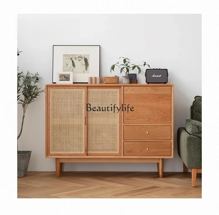 

Solid wood dining side cabinet Cherry wood side cabinet