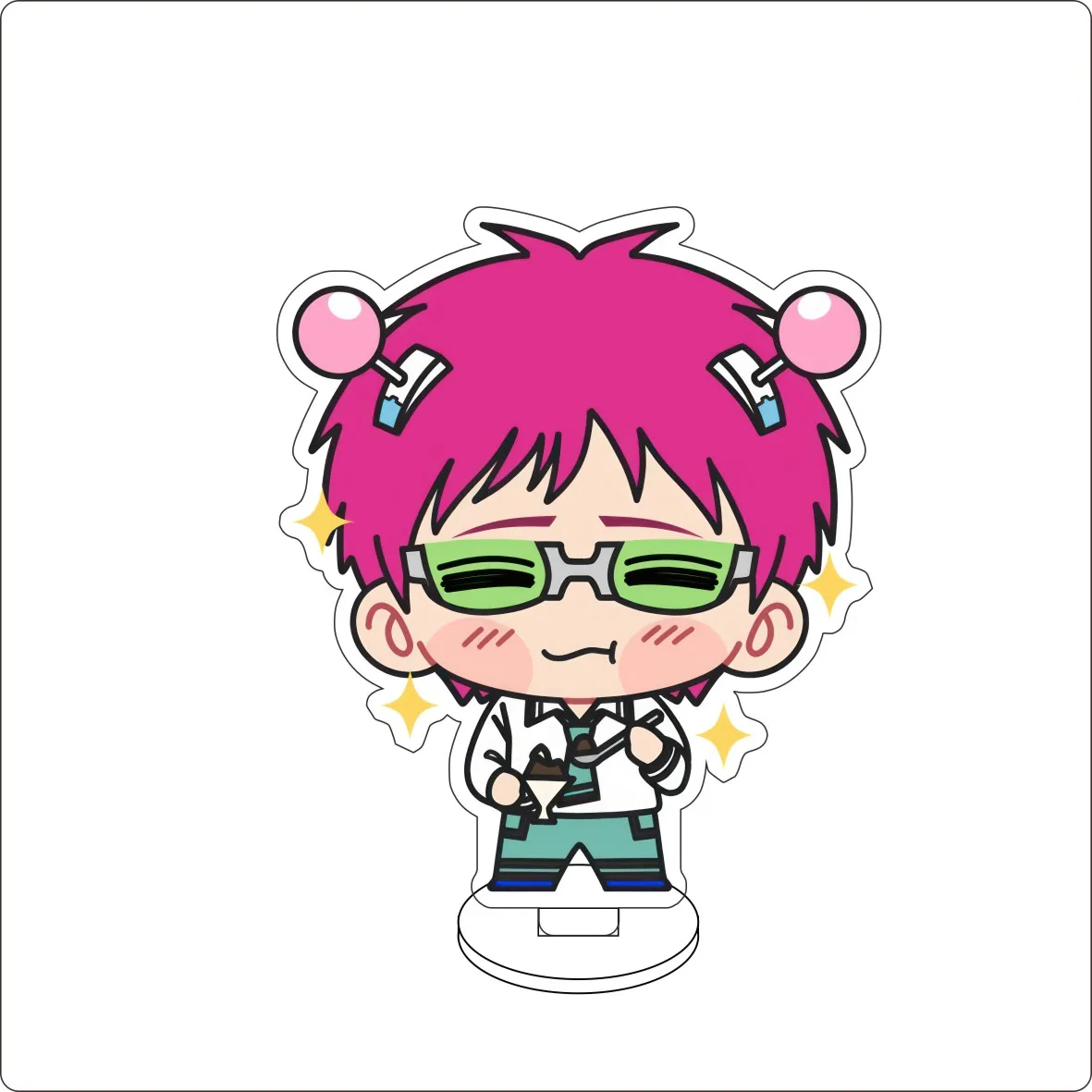 10CM Anime The Disastrous Life of SaikiK Figure Stand Model Saiki Kusuo/Nendou Riki Cute Desk Decor Standing Sign Gifts