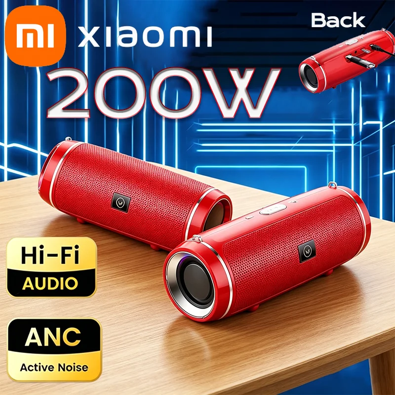 

Портативная Bluetooth-колонка Xiaomi 200W для улицы, водонепроницаемая IPX7, HIFI-динамик-столб, сабвуфер, стереоколонка, FM-радио, TF Boom Box