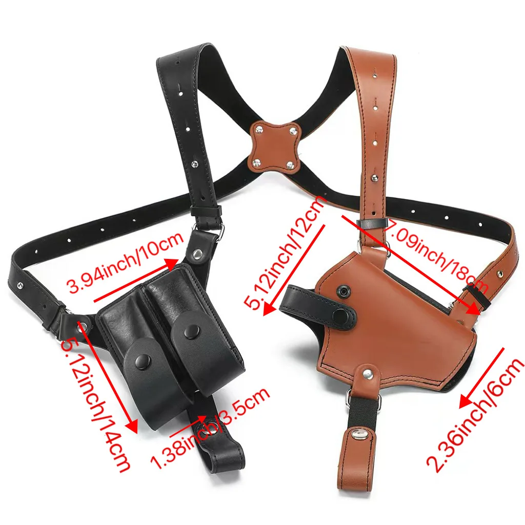 Étui tactique en PU, double épaule, sous les bras, sac pour pistolet Invisible 1911, équipement de terrain, équipement de chasse en plein air