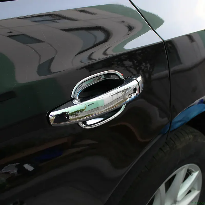 New Carbon Fiber Chrome Car Door Handle Bowl Cover Sticker for Audi A3 2008-2012 Styling Accessories
