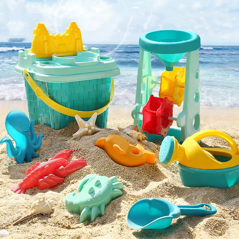 Children Beach Toys Kids Play Water Toys SandBox Set Kit Sand Bucket Summer Outdoor Toys Beach Play Sand Water Game Play Carts