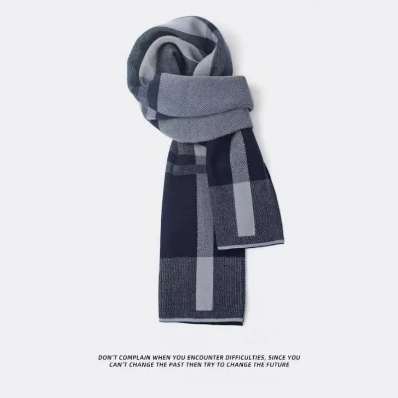 Men's Simple Gray Scarf for Winter Warmth and Leisure, Korean Version, Gift for Boyfriend, Gift for Husband Scarf Birthday Gift