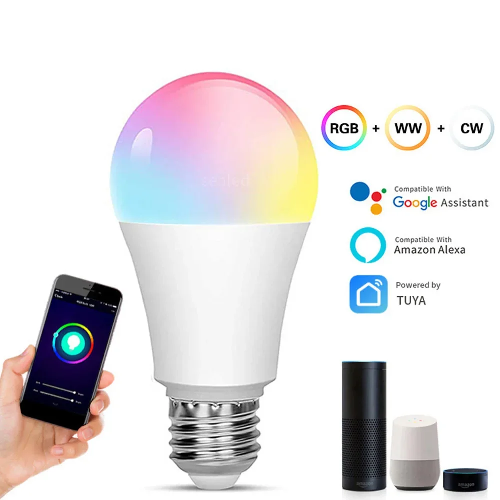 Smart WiFi Bulb LED Lamp RGBCW AC100-265V 10W APP Voice Control For Alexa Google Assistant Smart Home Life Lighting Bulb