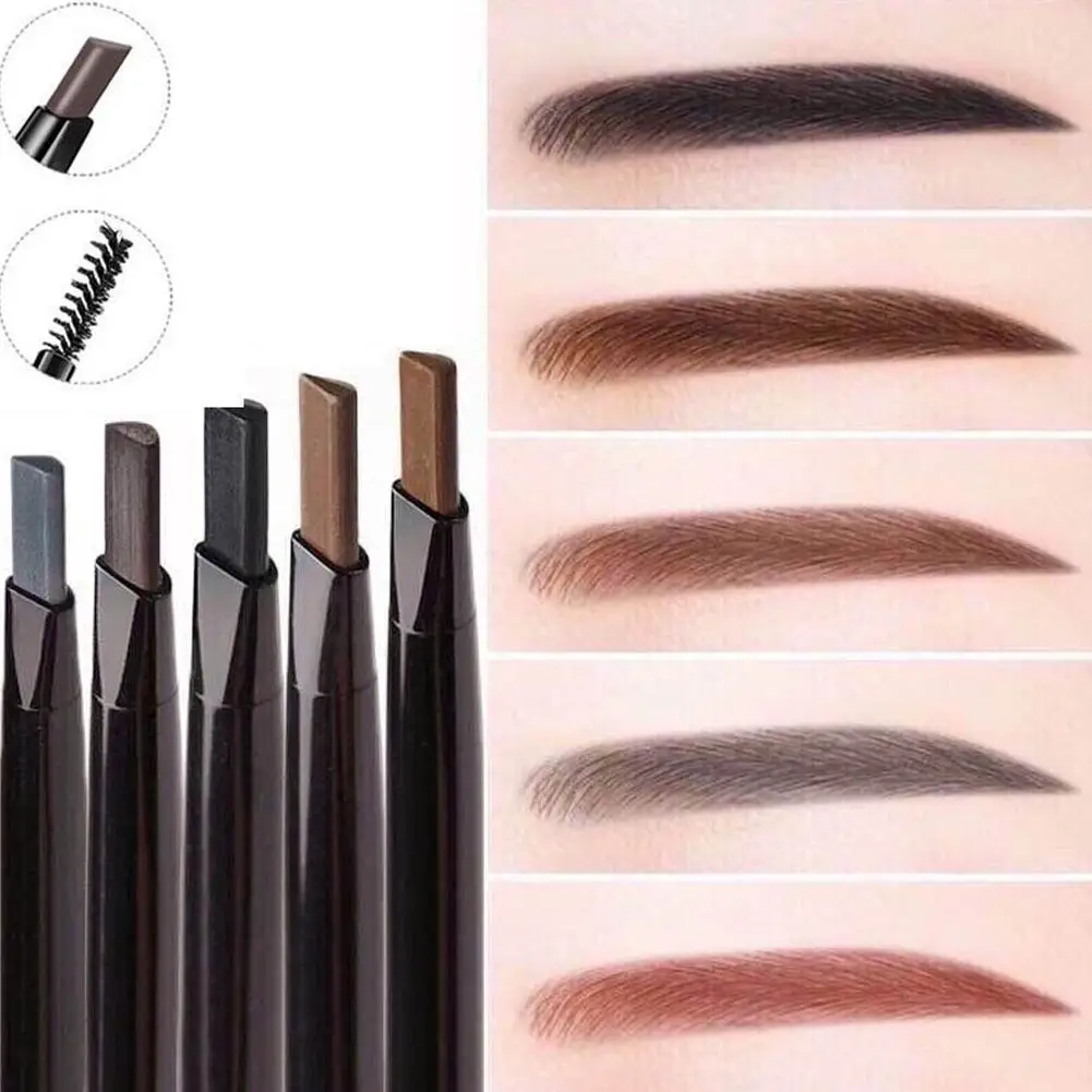 1Pc Fijne Wenkbrauw Potlood Met Dubbele Kop Automatische Pen Wenkbrauw Make-Up Make-Up Één Lijn Potlood Vrije Waterdichte Rotatie En B4b6