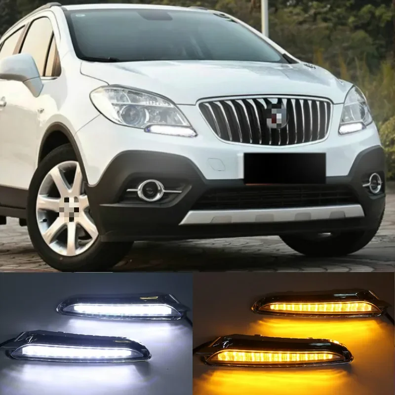 

1Pair DRL For Buick Encore Opel Mokka 2012 2013 2014 2015 Daytime Running Lights Fog head Lamp cover Daylight