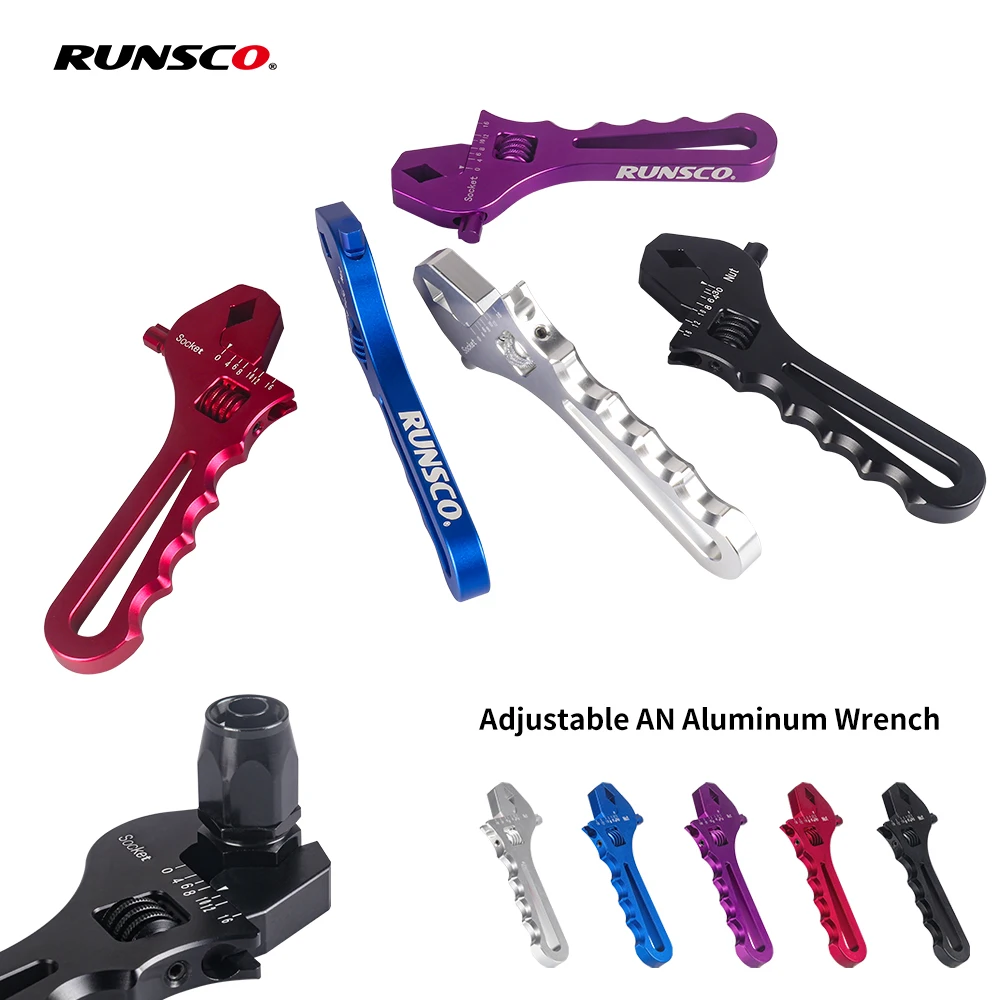 AN/3/4/6/8/10/12 Adjustable Aluminum Wrench Oil Hose End Fitting Tool Aluminum Spanner