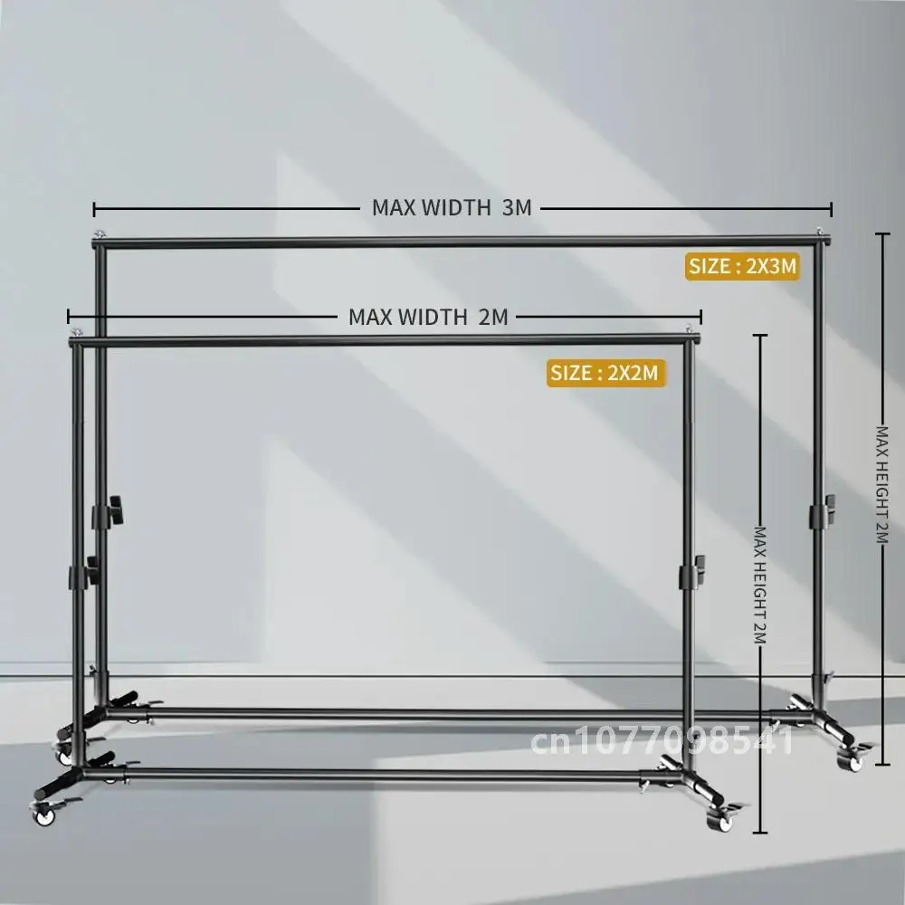 2024 New Year Background Stand SH Wheels And 4pcs Fish Clips 2X2M / 2X3M Photography Backdrop Frame Support For Photo Studio