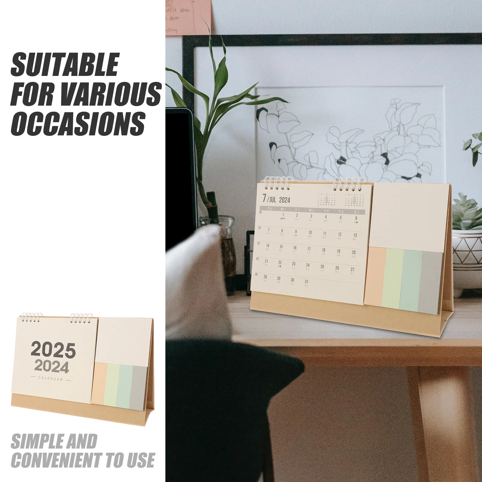 

Desk Calendar 2024-2025 Small Desktop Monthly Flip Calendar Practical Office Table Organizer Office Desk Decoration