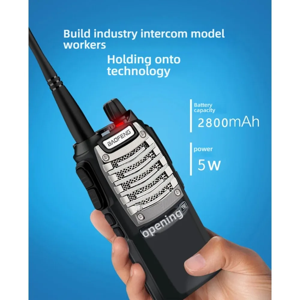 Baofeng UV-8D راديو ثنائي الاتجاه 8 وات مزدوج PTT UHF 5 وات 16 قناة FM Ham CB جهاز اتصال لاسلكي للاتصالات نطاق الصيد - 1/2 قطعة