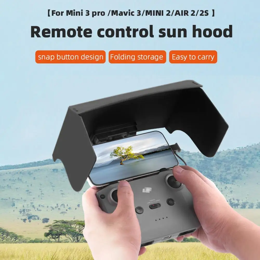 For DJI Mavic 3/Mini 2/Air 2/Air 2S/Mini 3 Pro RC-N1 Sunhood Remote Control Sun Hood Anti-glare Sunshade Holder Drone Accessory