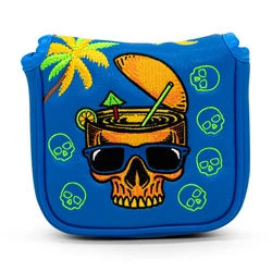Coolskull Golf Headcover Putter Head Cover for Blade Putters Blue Premium Leather Golf Head cover with Magnet Premium Leather