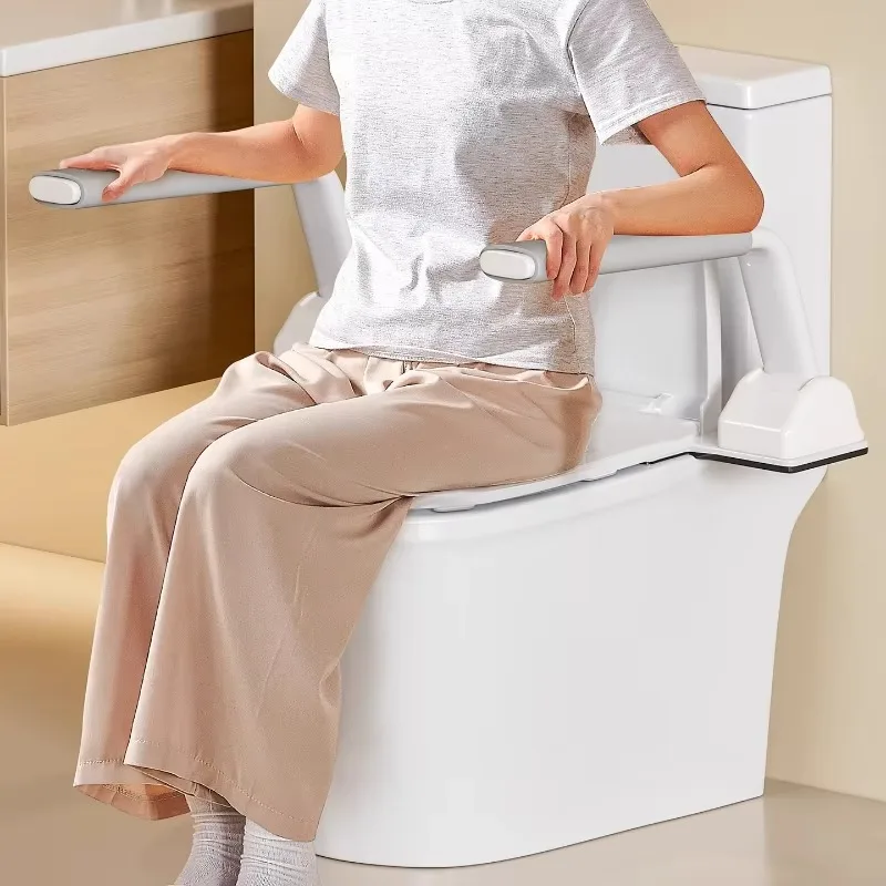 Toilet Safety Rails for Seniors, Easy to Install Sturdy Grab Bar Arms, Toilet Safety Frame Seat Handles for Elderly & Handicap