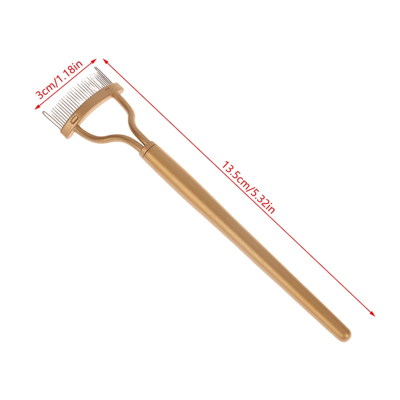 Gouden Wimper Separator Metalen Tanden Rechte Wimperkruller Makeup Roestvrij Wimperborstel Kam Mascara Krul Make-Up Tool