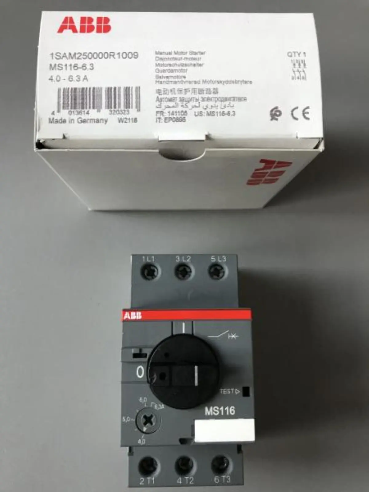 

Manual Starter 4.0 ... 6.3 A 10140952 MS116 - 6.3 1SAM250000R1009