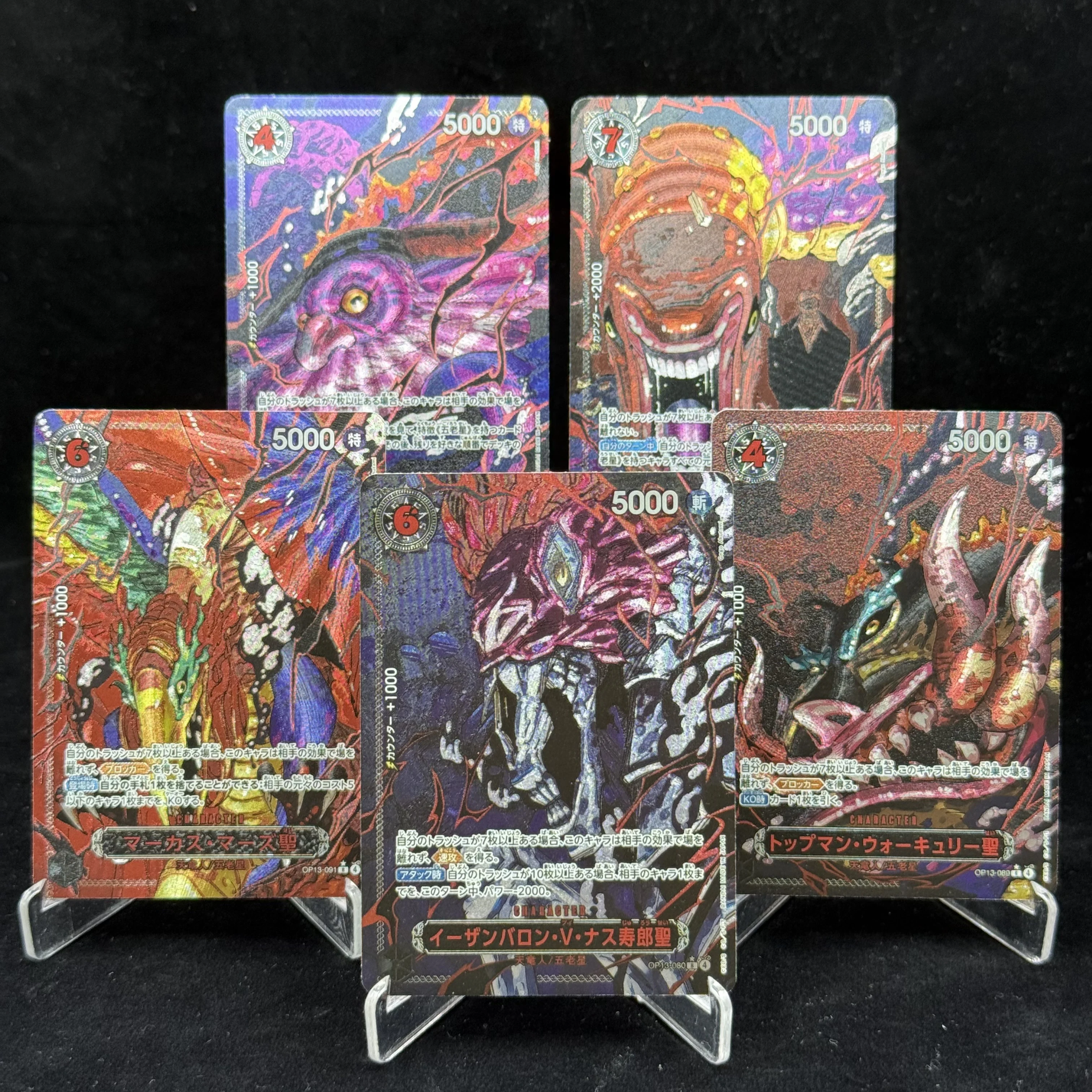 Tarjeta OPCG de Anime de una pieza, réplica de cómics de cinco ancianos, Luffy Shanks, juego de Barbanegra, tarjeta de colección de Anime, versión japonesa en inglés