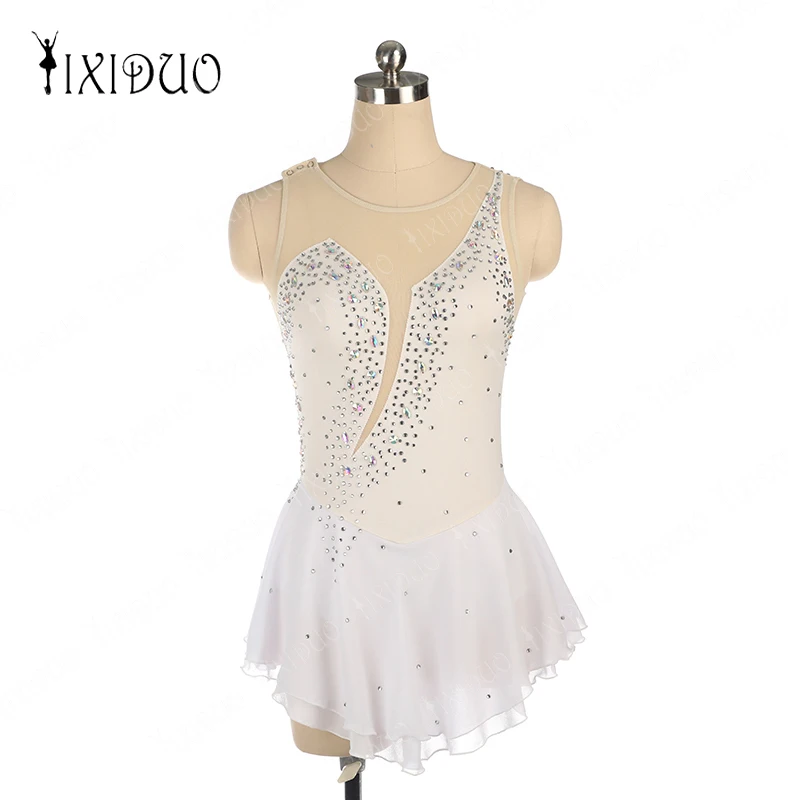 Women's Figure Skating Dress 2024 New Rhythmic Gymnastics Free Shipping Sleeveless Drill Skating Dress for Child Girls Dancewear