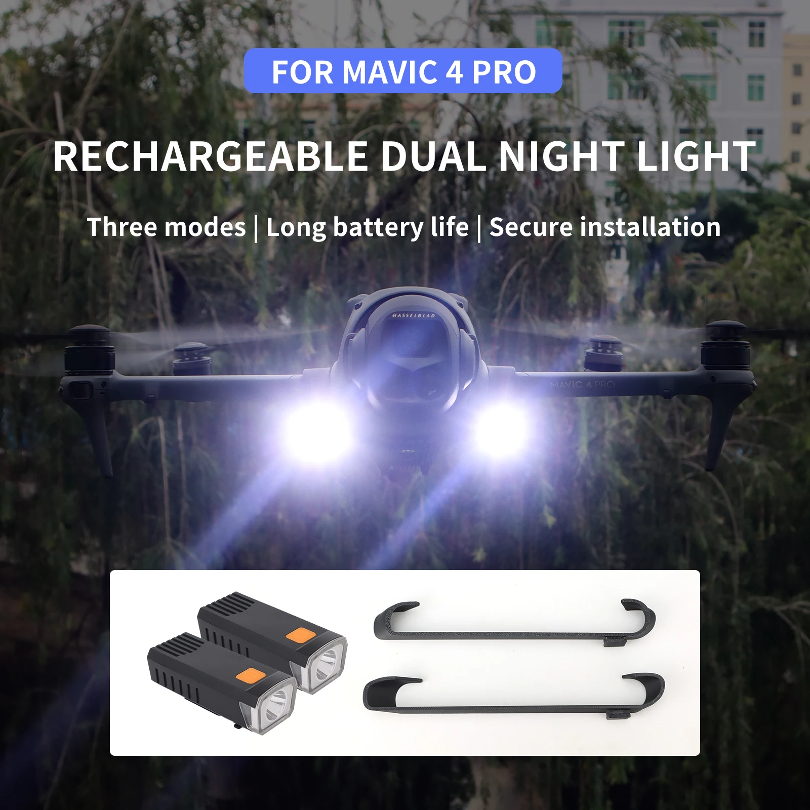 For DJI Mavic 4 Pro Rechargeable Night Flight Light Searchlight Night Light Stand Accessory