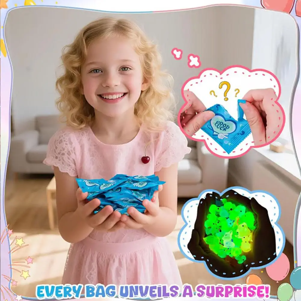 Bolsa misteriosa de juguetes de animales de resina que brillan en la oscuridad, juego de minifiguras sorpresa que incluyen perros y conejitos, envuelto individualmente, 50 Uds.