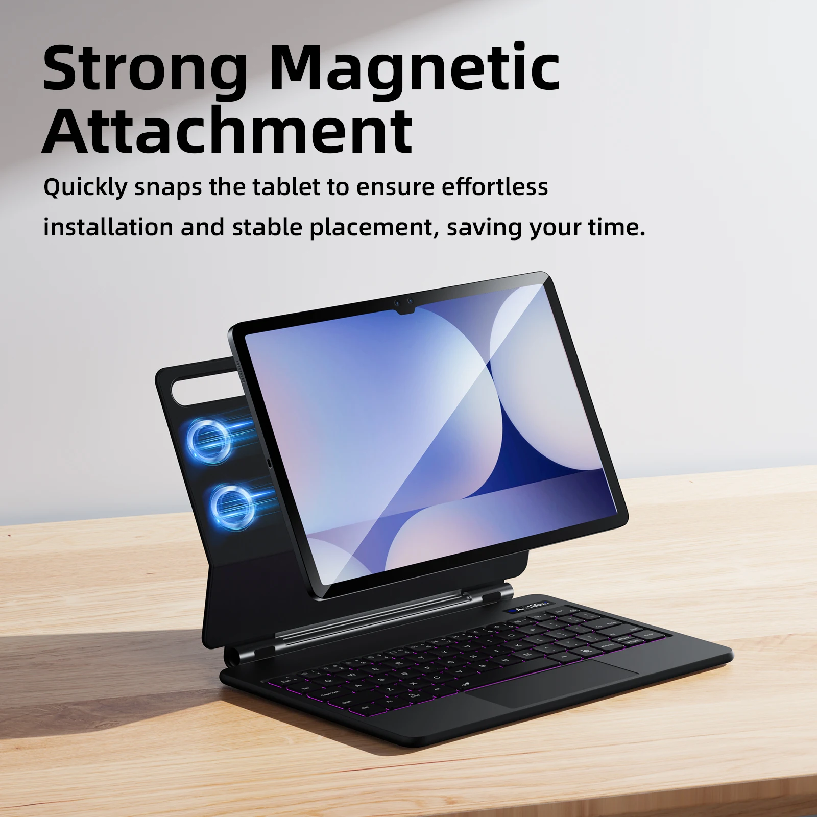 Teclado mágico para samsung galaxy tab s10 plus 12.4 polegadas s9 s10 fe 10.9 polegadas flutuante ângulo ajustável acesso com um clique para bixby