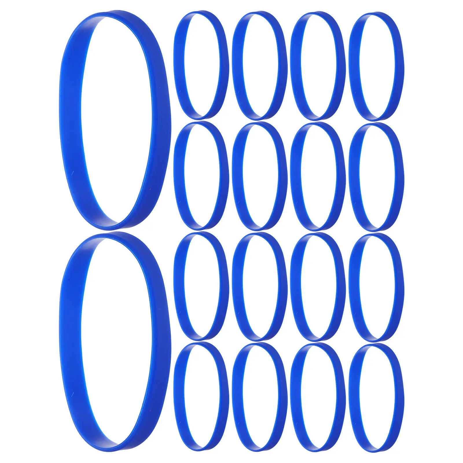 

50Pcs Blue Solid Color Silicone Wristbands Blank Stretchable Waterproof Comfortable Wristband Bracelets for Kids Teens Adults