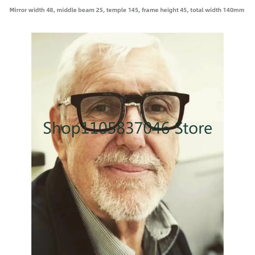 Small and square personality large face panel, men's and women's trendy black frame, full frame, bare faced, myopia resistant,