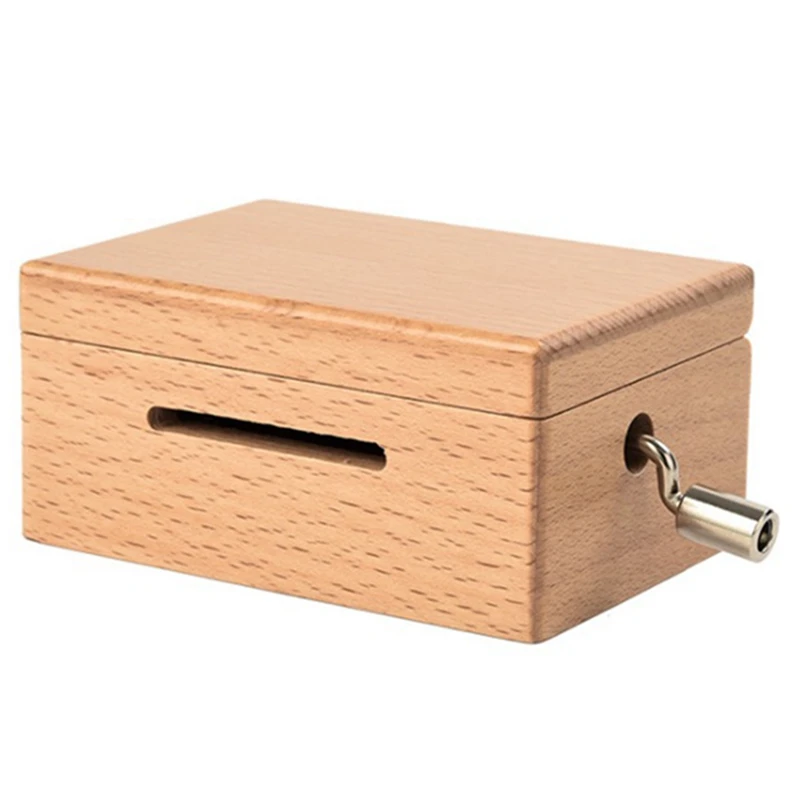 AS60-15 Tone DIY Hand-Cranked Music Box Wooden Box With Hole Puncher And Paper Tapes Musical Instruments For Music Lovers