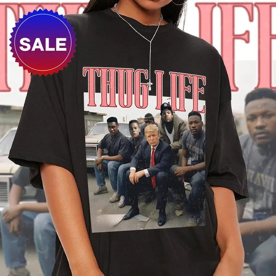 

Trump Thug Life T-Shirt Vintage 2024 Election Shirt Cotton Unisex Shirts