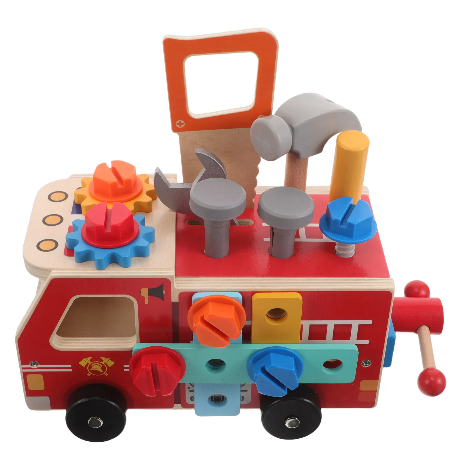 

1set 1Set Wooden Construction Car Set Kids Stem Tool Kit Fine Motor Skills Toddler Screw Pretend Play Learning For Boys Girls